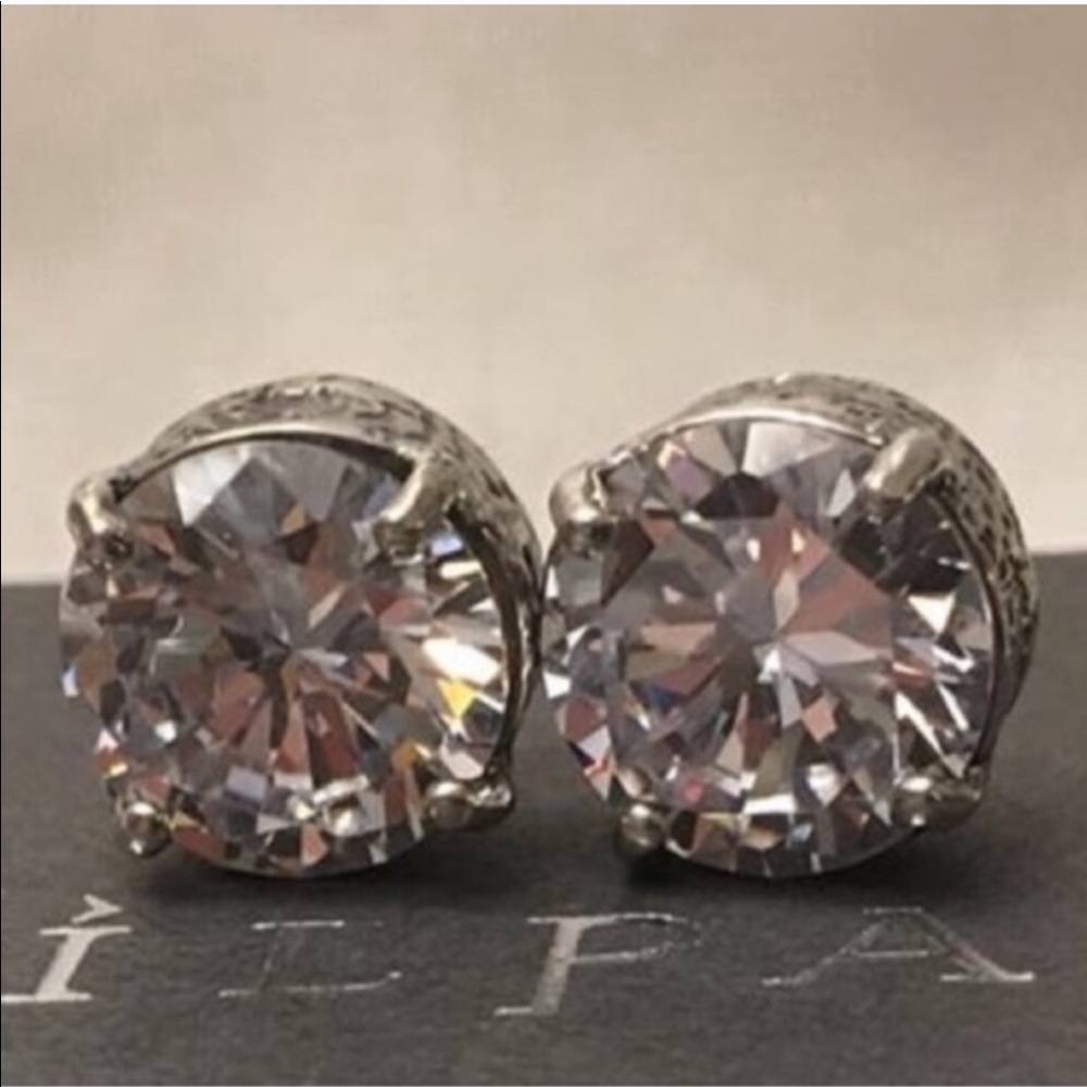 Silpada CROWN JEWEL Cubic Zirconia earrings P2381 - Picture 12 of 16